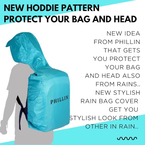 Image of Rain Cover for Backpack with Elastic Adjustable and Carrying Pouch Dustproof Waterproof Laptop Bag Protector Travel Accessories 35-45 Liter Hoddy Style (Sea Green)