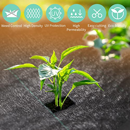 Extraeasy EX001 Garden Weed Barrier Landscape Fabric,Weed Block Fabric Heavy Duty 3.2Oz,Woven Mulch thumb #3
