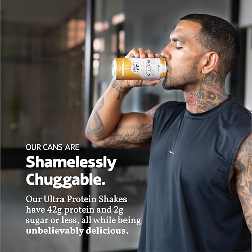 Image of Slate Milk - Ultra Protein Shake - Sweet & Salty Pack - Chocolate, Vanilla, Salted Caramel - 42g Protein, 2g Sugar, 200 Calories, 4g Net Carbs - Lactose Free, No Added Sugar - 15 fl oz, 12 Cans