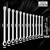 DISEN 12 + 1 pcs Extra Long Ratchet Wrench Set, Metric 8-22mm Double Box End Ratcheting Wrench Set with a Magnetic Pickup Tool, Secret Santa Gifts for Men, Stocking Fillers for Men Christmas Birthday