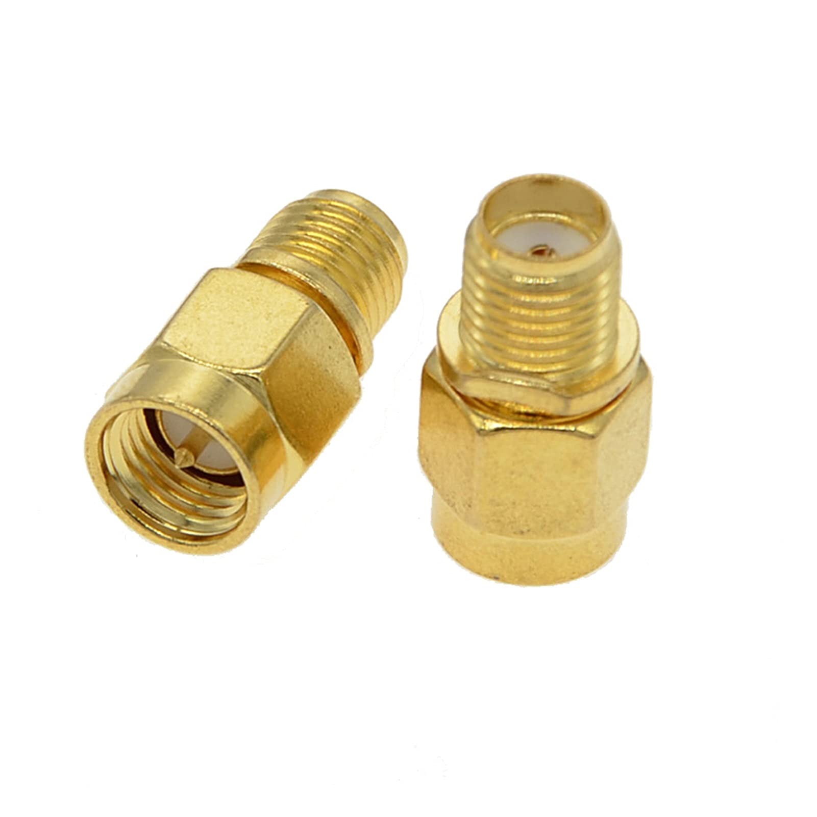2. PCS. /quantité RF SMA/RP-SMA Fiche mâle à femelle prise compatible avec antenne rarement Sma. Compatible avec SMA RF. Convertisseur de connecteur adaptateur coaxial(SMA M to SMA F)