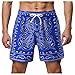 MEITING Pantalones Cortos De Playa Impresos Digitales En 3D Ocio Verano para Hombres Cortos,Pantalon Corto Hombre Deporte Bermudas Bolsillos con Solapa del Basculador,Azul,XXL