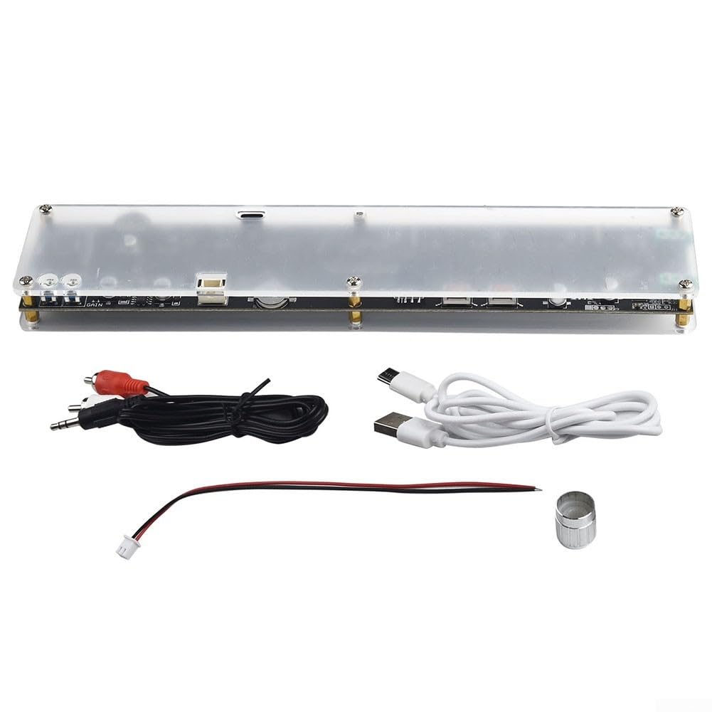 Analizzatore musicale Display a LED con equalizzatore a 15 bande e VU Meter Indicatore di livello audio per la decorazione del desktop Alimentazione USB Custodia acrilica trasparente Stereo Switcha