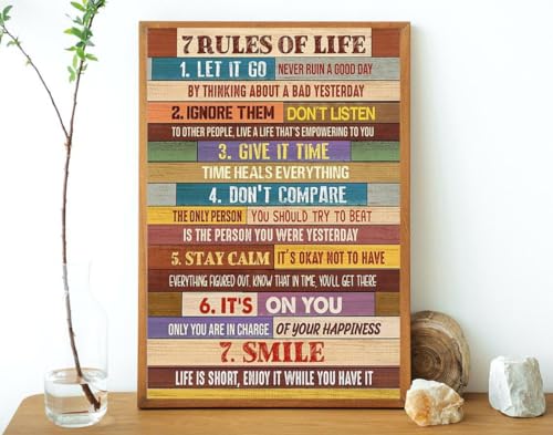 Poster con scritta in lingua inglese "Social Worker 7 Rules Of Life", idea regalo per lavoratori sociali, regalo per colleghi, 20,3 x 30,5 cm
