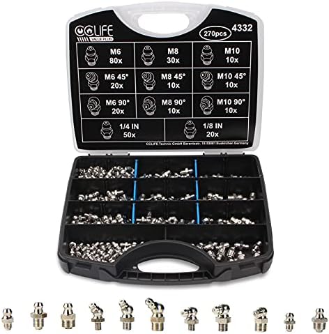 Kit 32 Pièces Raccords Graisseurs M6 M8 M10 – Embouts Métalliques Pour Pistolet à Graisse, Lubrification Mécanique