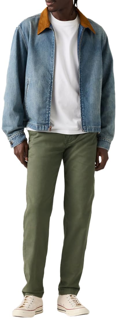 Levi's Men's Green Straight Trousers, W33 L32, Xx Chino Std Ii