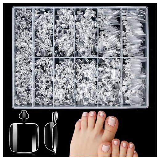 550 Piezas Uñas Falsas Postizadas de Pies, 11 Tamaños Puntas Uñas Postizas Pies Acrilicas, Artificiales de Cubierta Completa Uñas Falsas de Los Pies con Caja para Mujeres y Niñas Decoración Uñas DIY