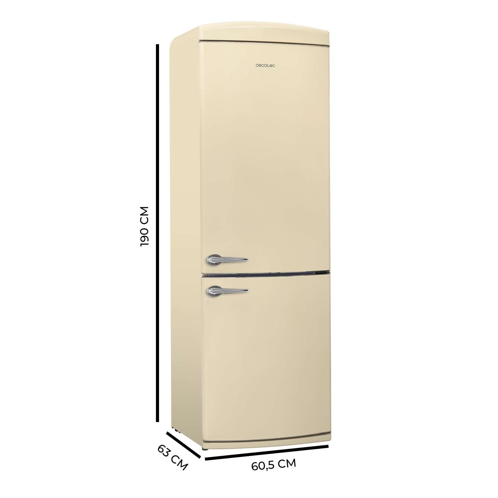 Cecotec Frigorífico Combi Retro Beige Bolero CoolMarket Combi Origin 294+ Beige E. Frigorífico combi 2 puertas, 294L, Total No Frost, Multi Cooling, Fast Freezing, clase E, acabado vintage resistente. — view 2