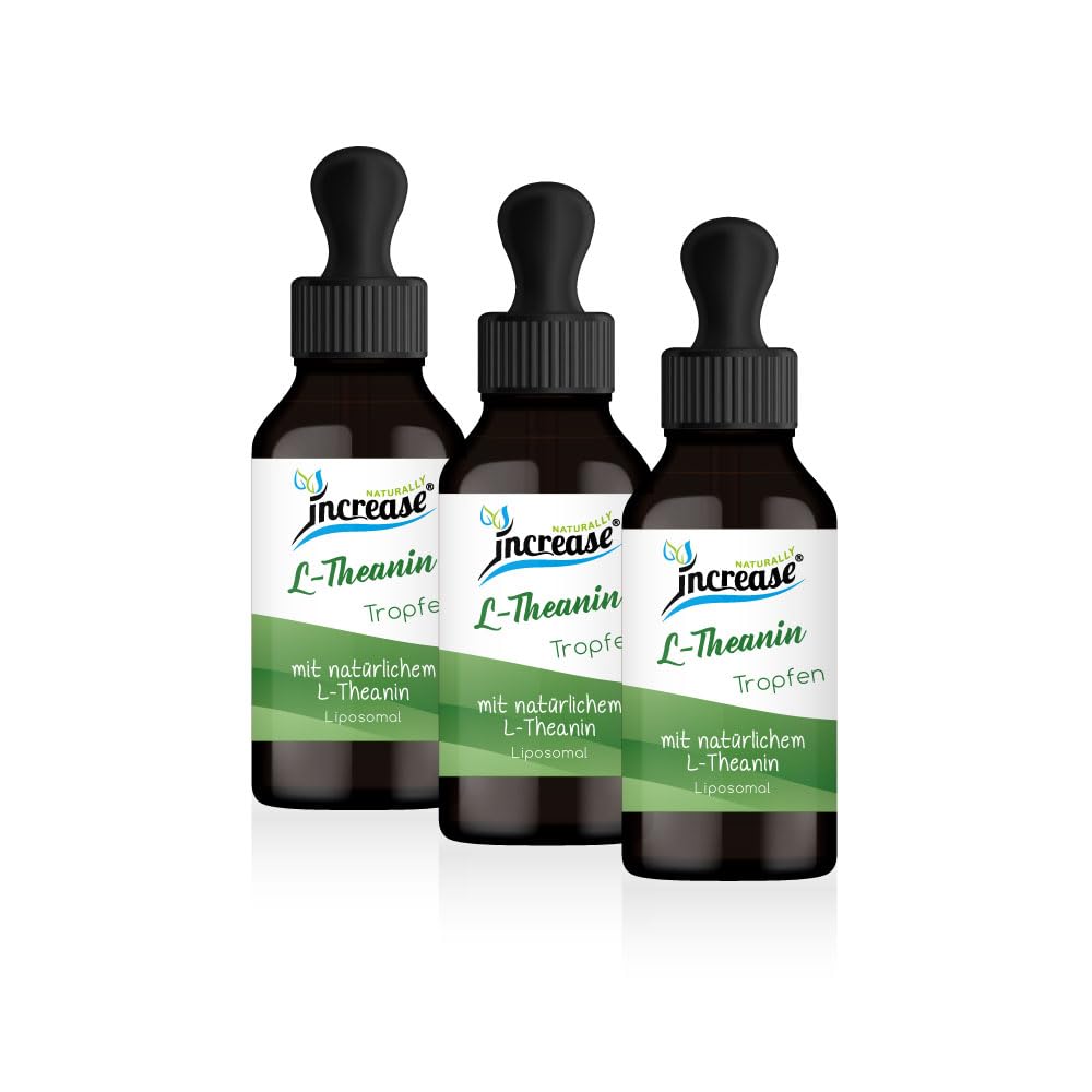 Nimm 3, zahl 2 Aktion Liposomale L-Theanin Tropfen hochdosiert - (90.000mg in 3 Flaschen) 1000mg L-Theanin pro Tagesdosis - MCT Öl - Hohe Bioverfügbarkeit
