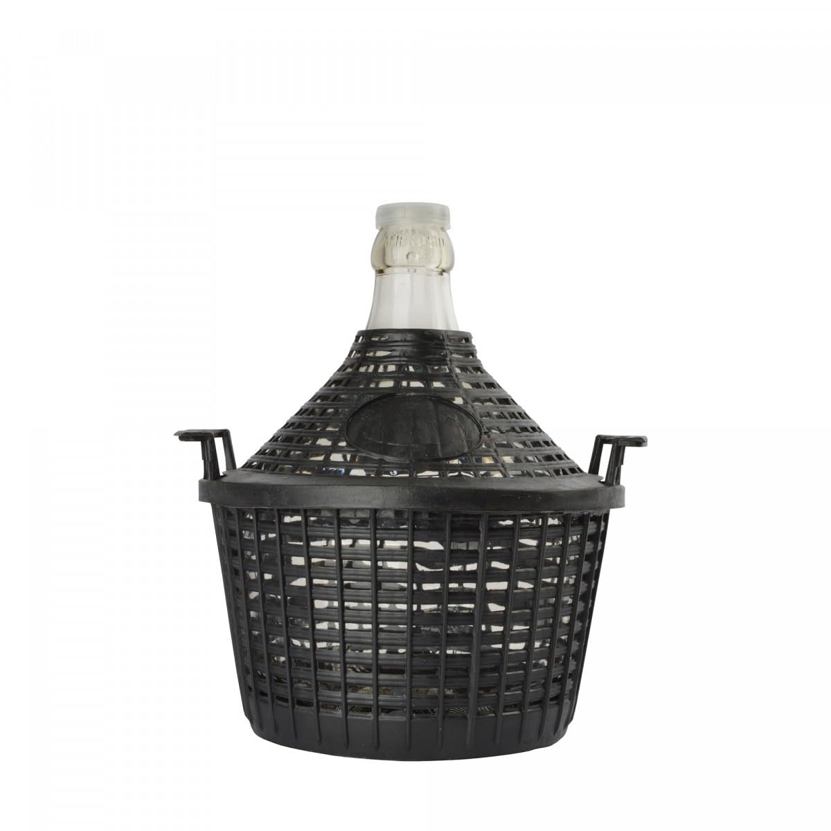 andere Hersteller DESTILLATIO: 5 Liter Glasballon im Schutzkorb | Robuster Weinballon mit schlanker Öffnung und Kunststoff-Schutzkorb