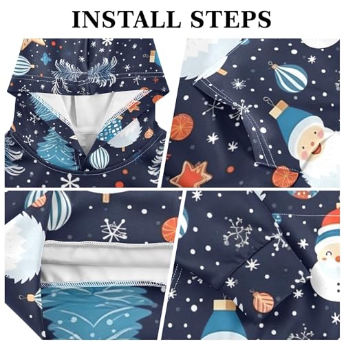 Kids Hoodies Sweaters Christmas Xmas Santa Claus Hooded Sweatshirts with Big Pockets for Boys Girls B04003623