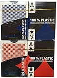  Mühlan 4 x 100% Plastikkarten, Pokerkarten, Poker, Großer Index, 4 Symbole + Cutcard
