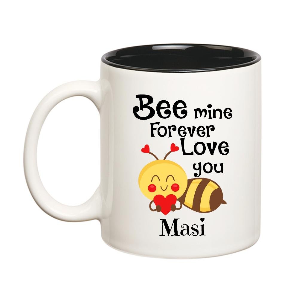 Huppme Love You Masi Bee mine Forever Inner Black Mug
