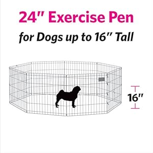 New world pet products 24 foldable black metal dog exercise pen no door   cucciolini doodles