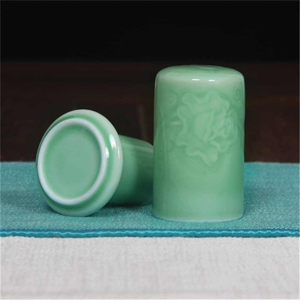 Celadon rose toothpick holder ceramic tableware set desktop box decorative ornaments