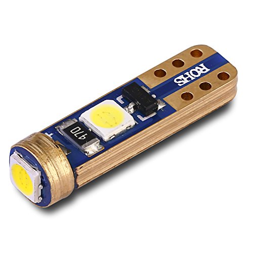 4 Bombillas LED T5 para interior de vehículo, luz blanca miniatura 5