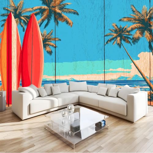 Papier peint panoramique surf azuré pour une ambiance évasion dans le salon - 2