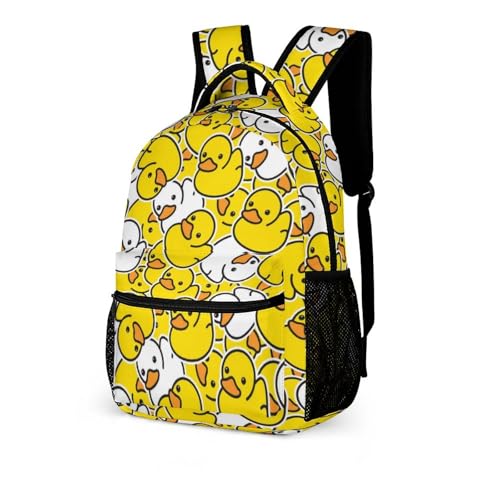 Duck Backpack for Kids Girls Boys School, 16 Inches Cute Duck Theme Bookbag, Adjustable, Lightweight, Large Capacity, Colorful Duck Backpack for School2