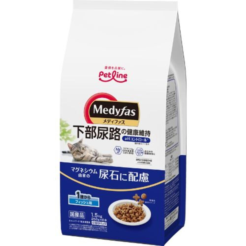 メディファス:下部尿路の健康維持phコントロール フィッシュ味3kg ｘ3セット Amazon.co.jp: メディファス キャットフード 1歳から フィッシュ味