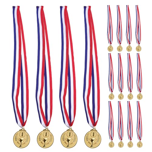 Medallas deportivas de aleación duraderas con acabado dorado y relieve vintage de espiga