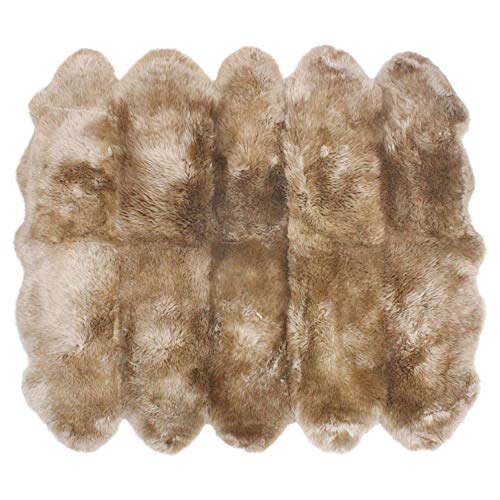 ムートンラグ 天然 オーストラリア産 長毛 10匹物 ラグ シナモン 220×180cm 洗える 日本製 NF010CN