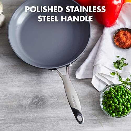 GreenPan 11" Valencia Pro Ceramic Nonstick Frying Pan Skillet, Hard Anodized PFAS-Free Cookware, Induction Ready, Compatible on All Cooktops, Dishwasher & Oven Safe, Stainless Steel Handle, Gray - Thumbnail 3