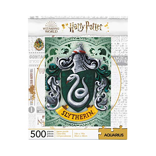AQUARIUS Harry Potter Puzzle Slytherin Crest (500 Piece Jigsaw Puzzle) - Officially Licensed Harry Potter Merchandise & Collectibles - Glare Free - Precision Fit - Virtually No Puzzle Dust - 14x19in