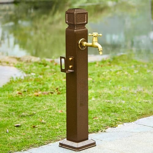 JIAOCKJIAO Columna de Agua para Jardín Exterior, Columna de Agua Cuadrada Vertical con Grifo, Columnas Metálicas de Agua Independientes para Jardín, Columnas de Riego para Fuente/Lavado