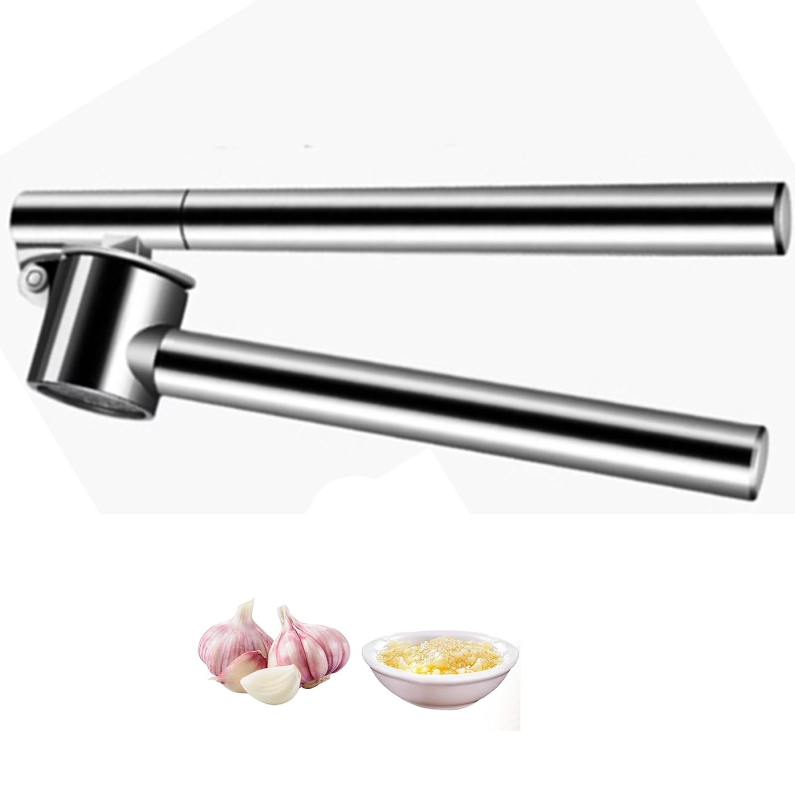 Knoblauchpresse, robuste Zerkleinerung mit ergonomischem Griff, leicht zu drückendes Design und leicht zu reinigender Schäler für effiziente Küchennutzung