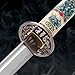 Highlander Open Mouth Dragon Katana | 1045 High Carbon Steel Blade | Faux Ivory Dragon Handle with Inset Rubies | Pewter Metal Alloy Tsuba and Habaki | Black Lacquered Scabbard | 41