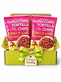 Chili & Lime Rolled Corn Tortilla Chips – 2 Full-Size Bags – Spicy Snack Lover Gift Box