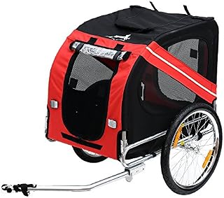 Aosom Bike Trailer Cargo Cart for Dogs and Pets with 3 Entrances Large