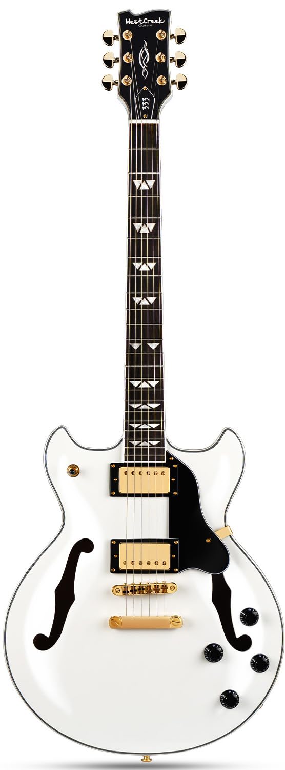 WestCreek 333 Electric Guitar, Semi Hollow Body Jazz Electric