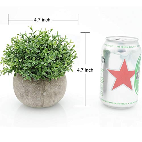 Velener Mini Sage Green Potted Boxwood Topiary Artificial Plants For Home Decor Indoor, Farmhouse House Plant Office Small Desk Shelf Apartment Coffee Bar Bathroom Decor Guest Room, Small Fake Plant #TOP1