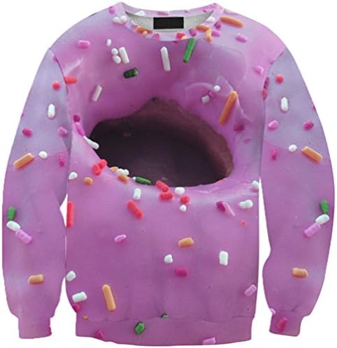Muchen Fashion Women's the Donuts Digital Print Hoodie Sweater