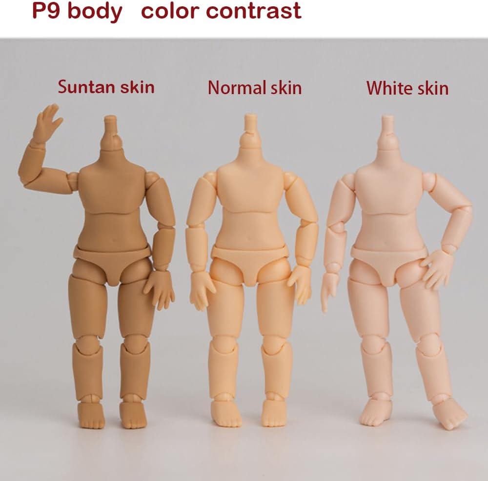 Doll Body Piccodo Body9 for GSC,STO,1/12 BJD Doll Head OB11 Replacement Body Action Figure Toys Doll Accessories (P9 Suntan Skin)