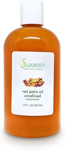 Aceite de palma rojo extra virgen sin refinar portador prensado en frío 100% puro (4 onzas)