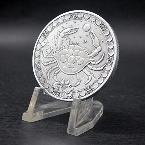 Creative Twelve Constellations Zodiac Coin Challenge Ancient Silver Commemorative Coins Home Decor Crafts Art Collection Gift (Cancer) #TOP2