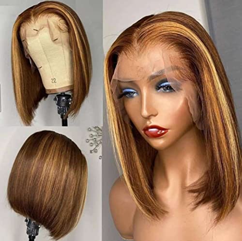 Perruque cheveux brésiliens naturels coupe carré long 14 pouces couleur marron