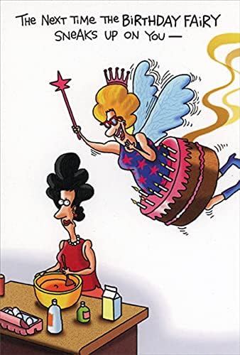Birthday Fairy Sneaks Up Feminine Humorous/Funny Birthday Card for Her : Woman