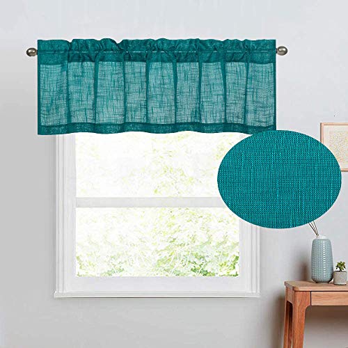 DiamondHome Natural Linen Textured Semi Sheer Light Reducing Window Curtain Valance (1 Valance 18