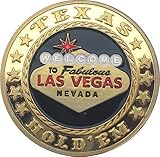Generisch Las Vegas Poker Card Guard, Vergoldet, 3D-Geprägt, Pokerzubehör für Profispieler