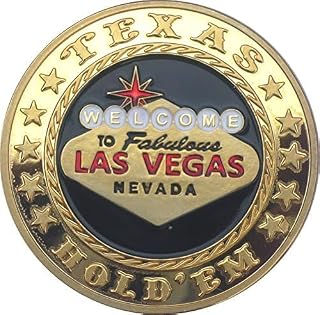 Protège-cartes poker en métal plaqué or Las Vegas