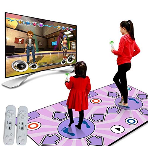 HQYMXYGEUR BCLGCF Tapis de Danse Double sans Fil, Tapis de Jeu insonorisé, Tapis de Danse Somatosensoriel Double Usage pour Ordinateur TV sans Fil