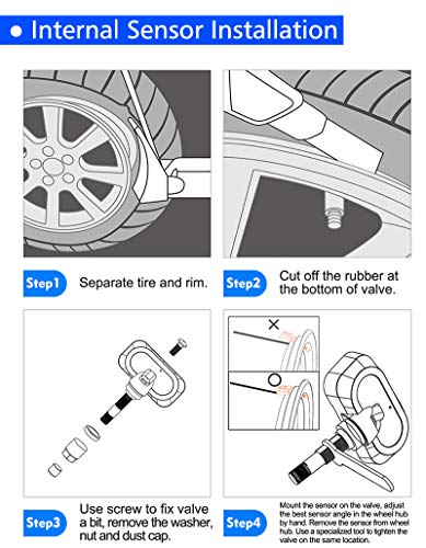 2 sensores internos de presión de neumáticos para solucionar fallos TPMS 5