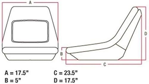 Miniatura 5 de RAParts AM107759 - Asiento compacto negro para tractores John Deere para JD 655 755 756 855 856 955
