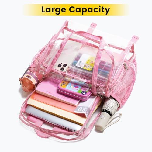 Image of Vorspack Clear Backpack for Girls and Boys, Large Clear Bookbag