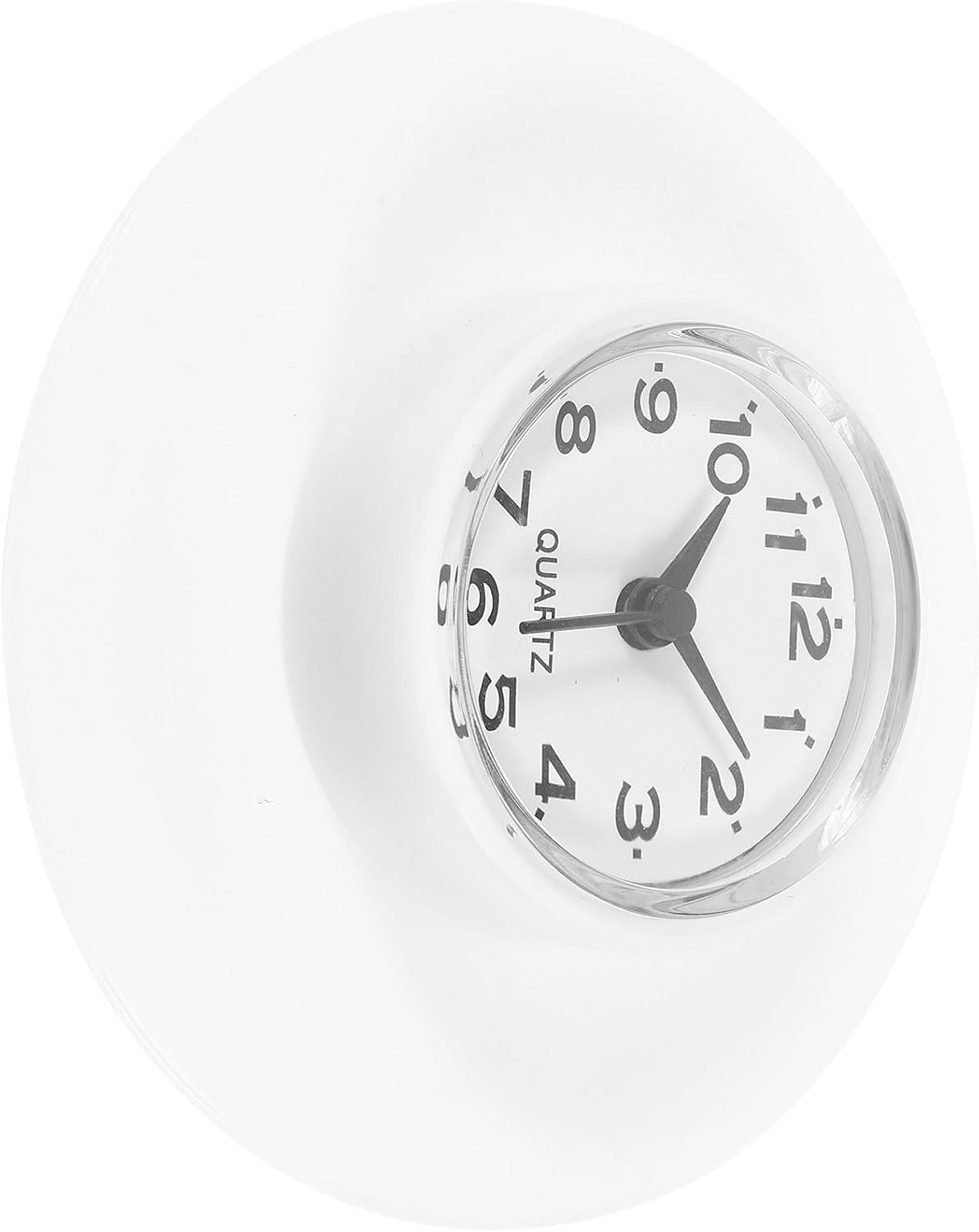 GLEAVI Bathroom Suction Cup Wall Clock Waterproof Fog-Resistant Glass Mirror Surface Silent Non-Ticking Bathroom Shower Clock White for Shower and Kitchen Decor