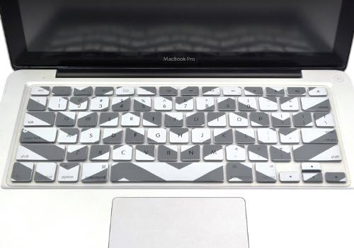 TopCase Chevron Zig - Zag Silicone Keyboard Cover Skin for MacBook 13" Unibody/Old MacBook Pro 13" 15" 17" / New MacBook Air 13" / Wireless Keyboard + TopCase Mouse Pad (Grey)