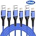 iPhone Charger, [Apple MFi Certified] 3Pack 3FT Lightning Cable for Long Charger Cable, Fast iPhone Charging Cord Compatible with with iPhone Xs Max/XS/XR/X/8/7/6S/6/Plus/SE/iPad(Blue)